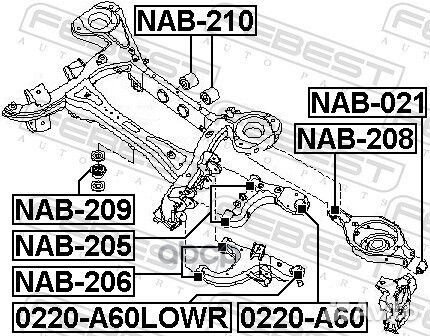 Сайлентблок дифференциала зад прав/лев NAB210