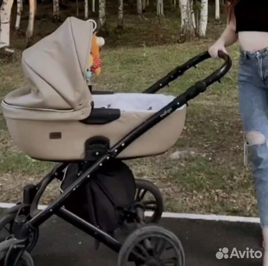 Коляска 2 в 1 indigo эко кожа