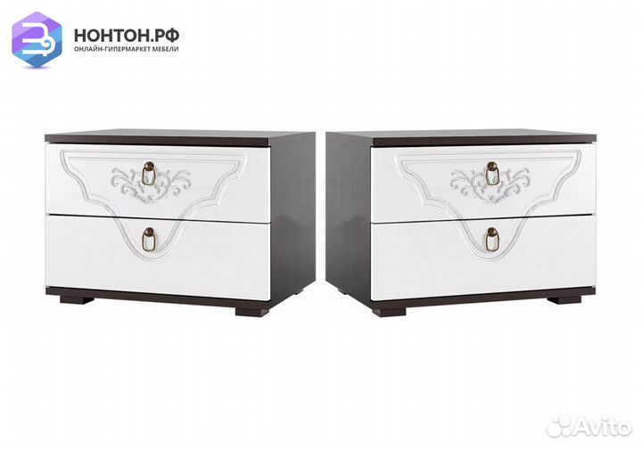 Комплект тумб Престиж жемчуг / венге