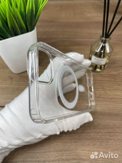 Чехол на iPhone прозрачный clear case magsafe