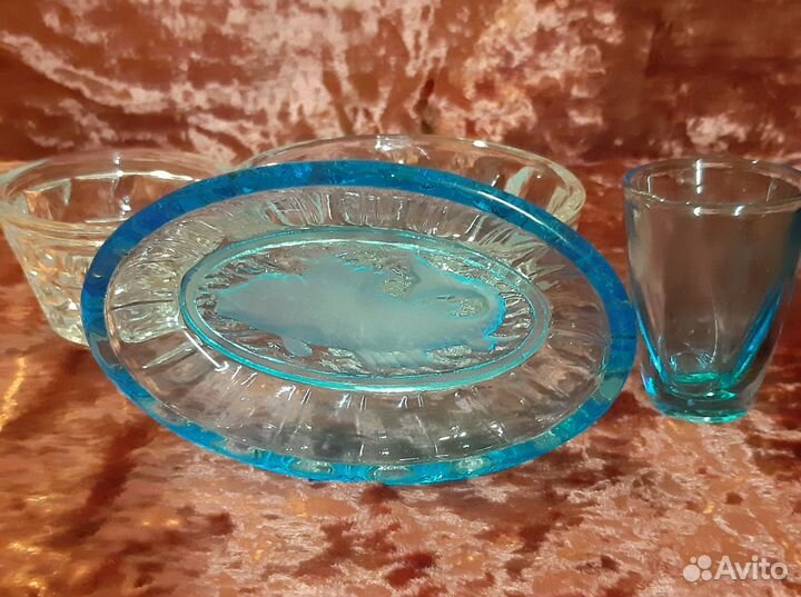 Селедочница/шпротница/ Неман,стекло СССР