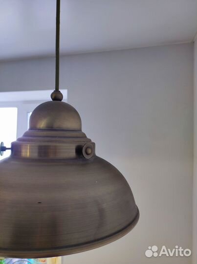 Стильная лампа потолочная на кухню, бронза