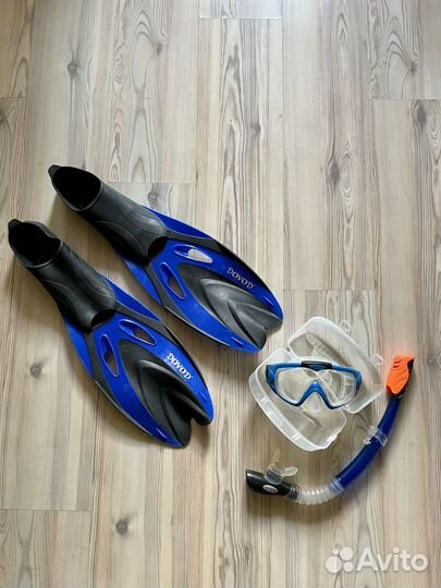 Ласты для плавания 45 размер + маска и трубка