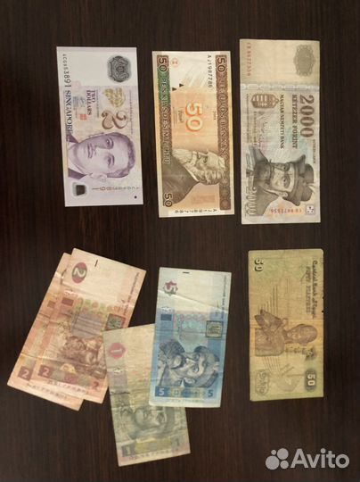 Банкноты Венгрия, Сингапур, Египет, Украина