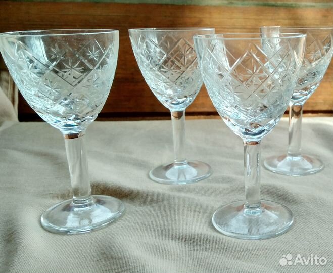 Рюмки хрустальные, СССР, 4 шт