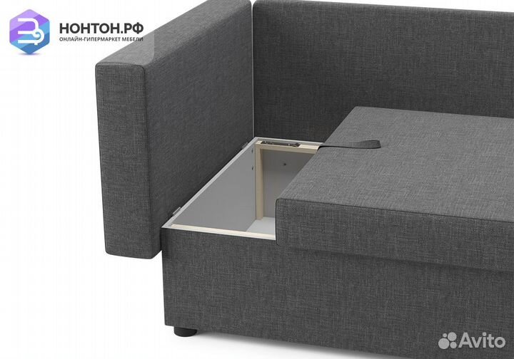 Диван еврокнижка Дагмар темно-серый