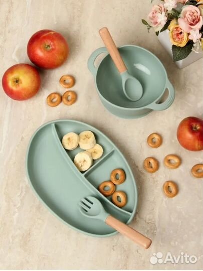 Набор детской посуды 5в1 силиконовый Hilsa