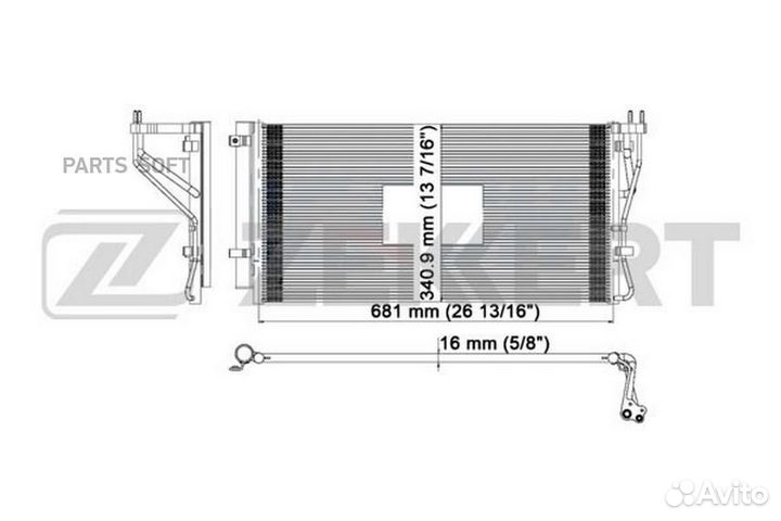 Zekkert MK-3102 Радиатор кондиционера Kia Carens I