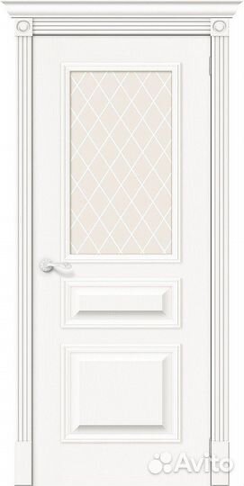 Межкомнатная дверь Классик-15.1, остеклённая, Whit