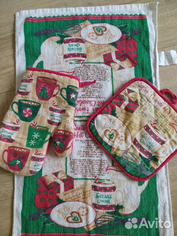 Набор Новогодний прихватка варежка полотенце