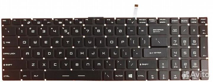 Клавиатура MSI GS60 черная без рамки с подсветкой