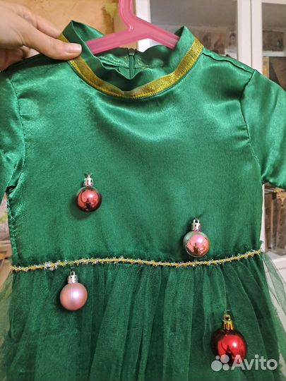 Платье для девочки ёлочка 116-122+ободок