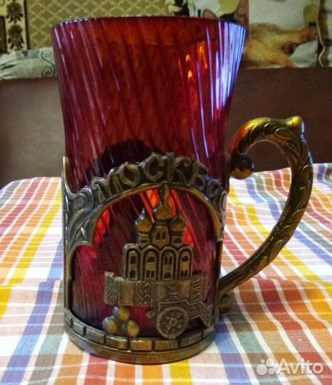 Кружка сувенирная СССР с подстаканником Винтаж