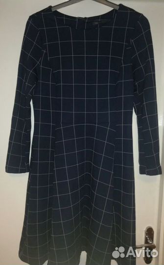 Платье M&S черное в клетку миди