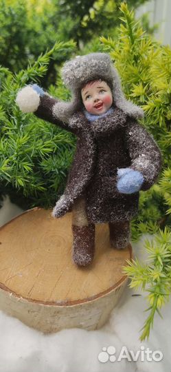 Ватные елочные игрушки игрушки из шерсти