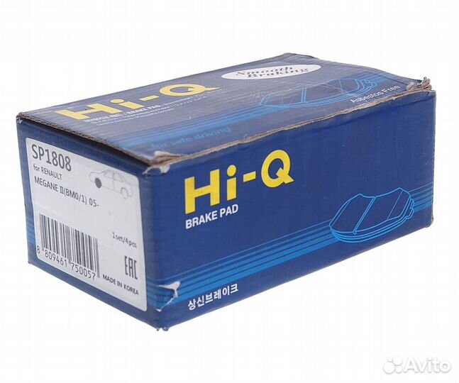 Колодки тормозные renault Megane (03) передние (4ш