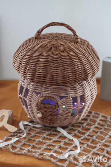 Кукольный домик для игрушек и кукол плетеный