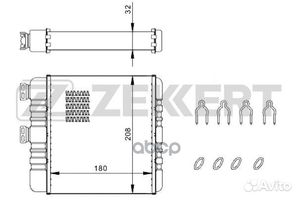 Радиатор отоп. Opel Astra G 98- Zafira A B 99