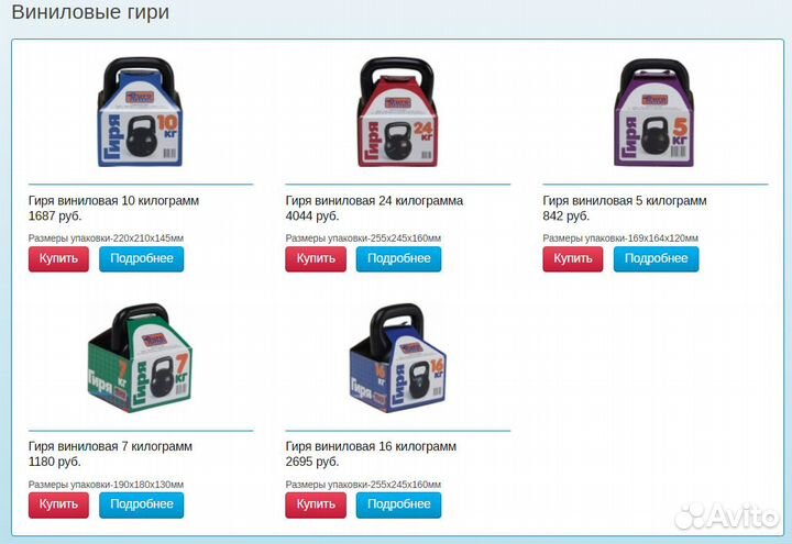 Виниловые гири Euro Classic 16 кг (2 шт.)