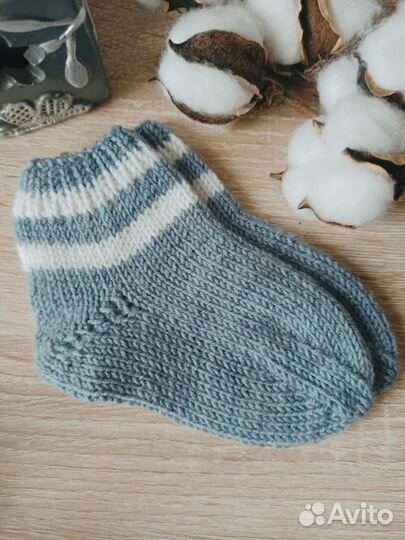 Носочки вязаные детские, для новорожденных (ручная