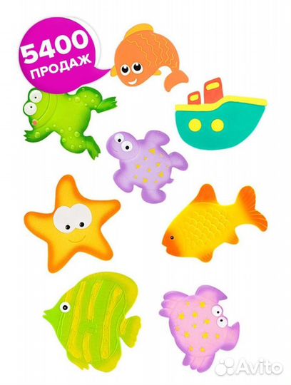 Игрушка Мини коврики-липучки для ванной