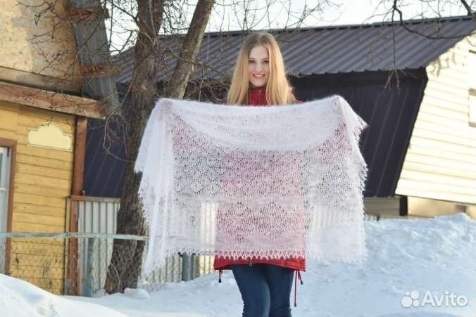 Платок пуховый(паутинка) 120х120