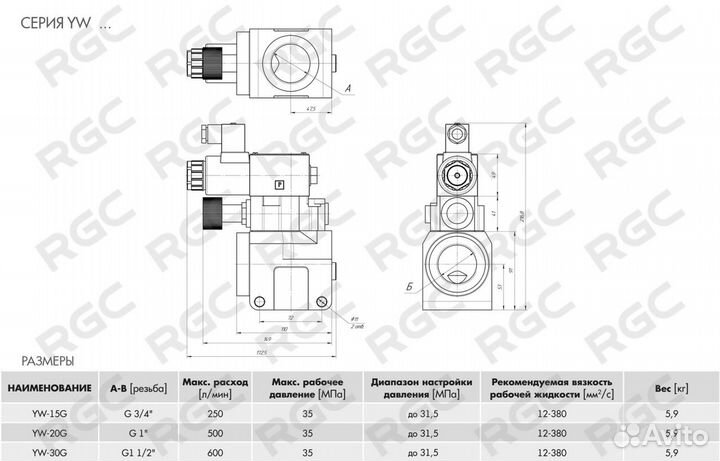 Клапан предохранительный YW-30G-20B-1/B220Z5L