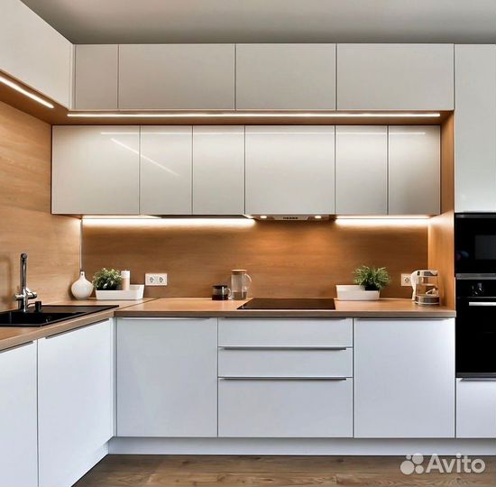 Угловая кухня с мдф фасадами в