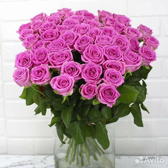 Розы 51 штука 60 см розовые