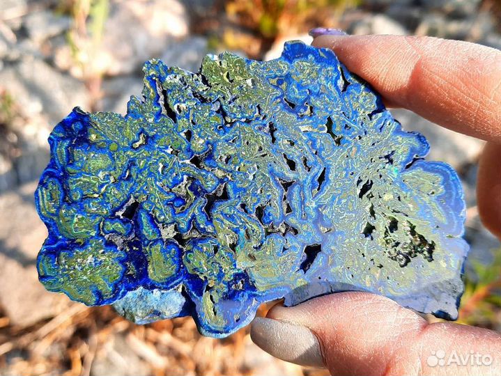 Азурмалахит Натуральный Камень Срез
