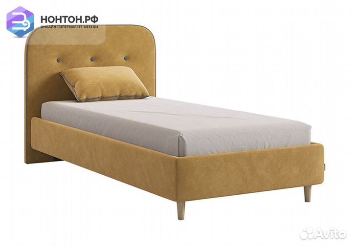 Кровать Лео 0.9 велюр медовый / графит