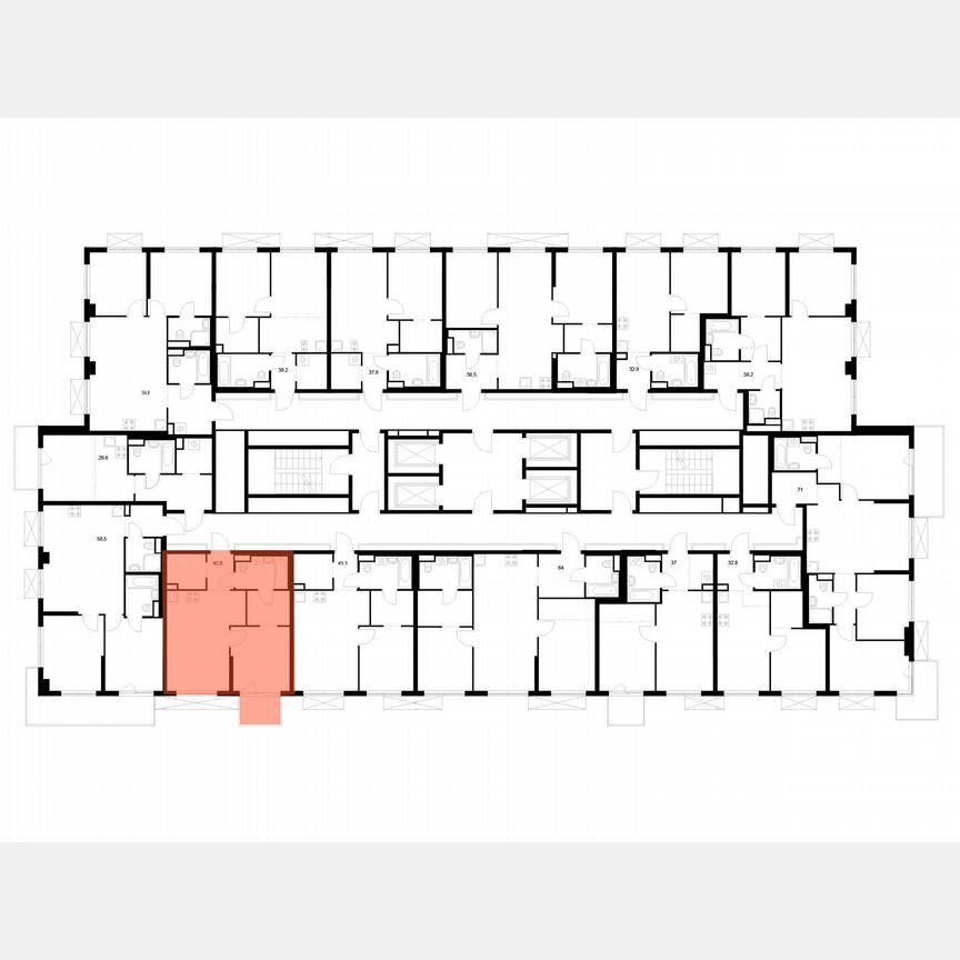 1-к. квартира, 42,8 м², 8/24 эт.
