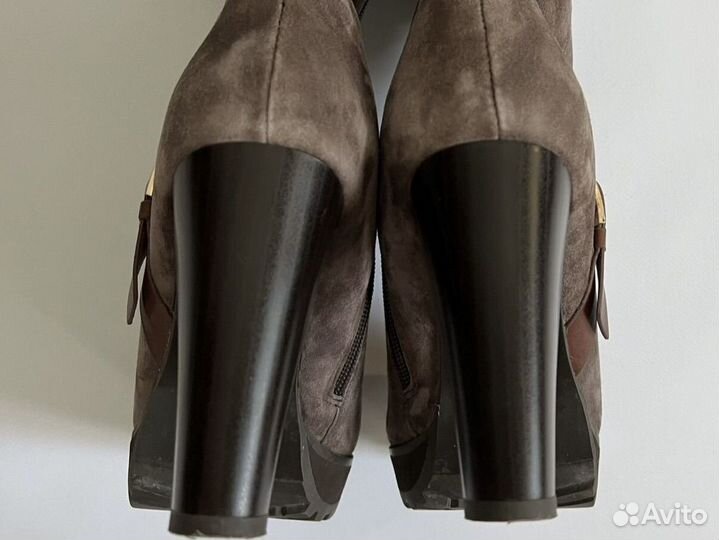 Сапоги ботфорты зимние натуральная замша 39