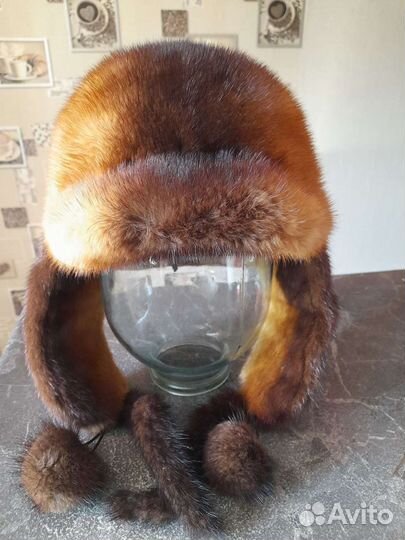 Шапка ушанка норковая женская