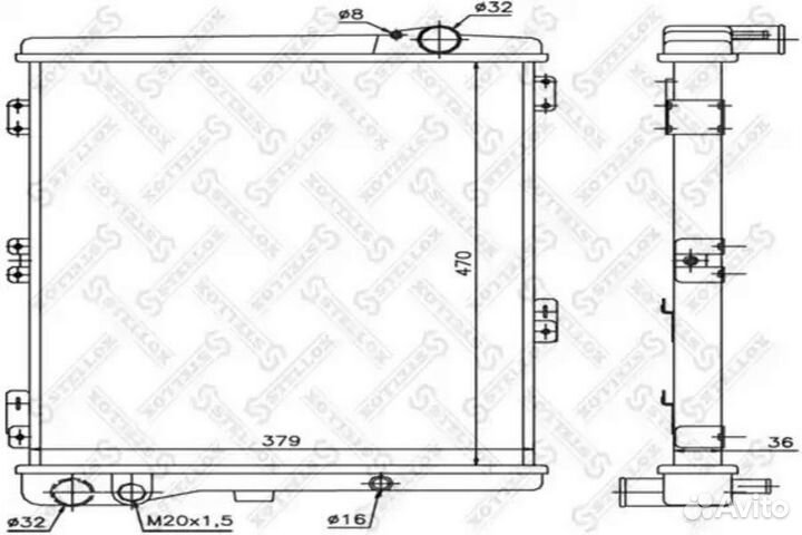 Stellox 1025080SX 10-25080-SX радиатор системы охл