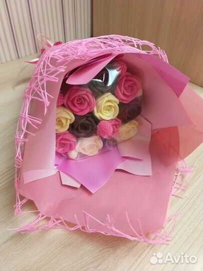 Букеты из шоколадных роз. Конфеты