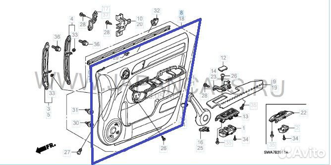 Обшивка двери передняя правая Honda Cr-V RE 2007