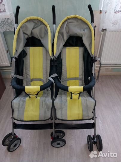 Детская коляска трость для двойни