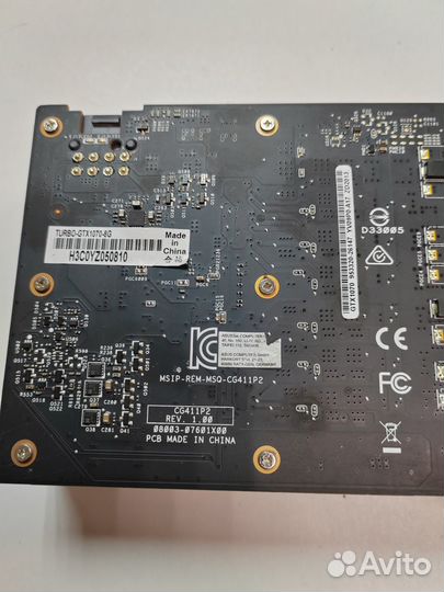 Видеокарта asus Turbo GeForce GTX 1070 8GB