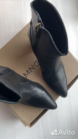 Ботильоны казаки Mango натуральная кожа 38