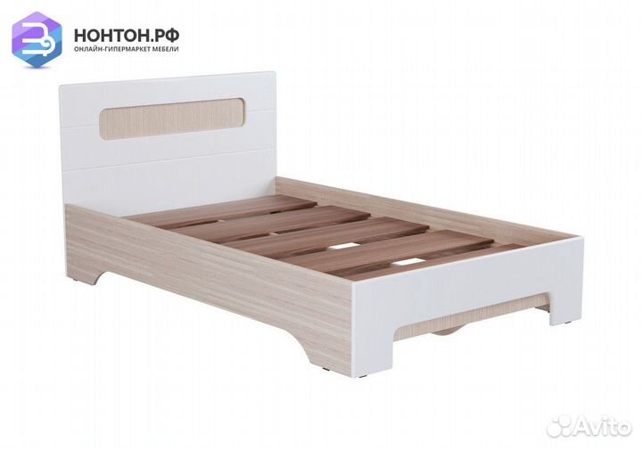 Кровать Палермо-3 1.2 м ясень шимо светлый / белый