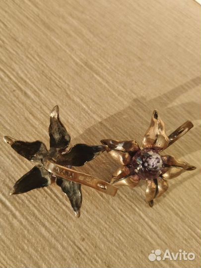 Серебряные серьги с аметистом
