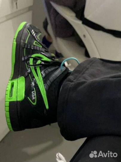 Nike dunk rubber off white green strike(Оригинал)