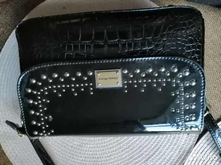 Сумка женская натуральная кожа италия черная