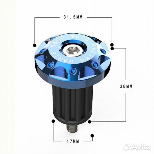 Заглушка руля CNC, 2шт (отв. руля 16.7мм - 17.2мм)