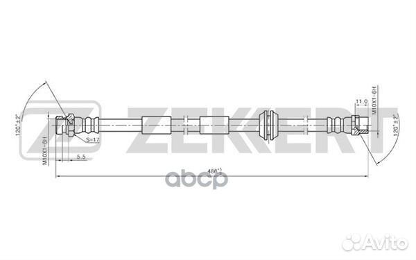 Шланг тормозной передний Ford Galaxy 95- Seat