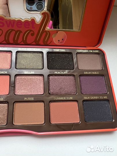 Палетка теней Too Faced Sweet peach. рефилы новые