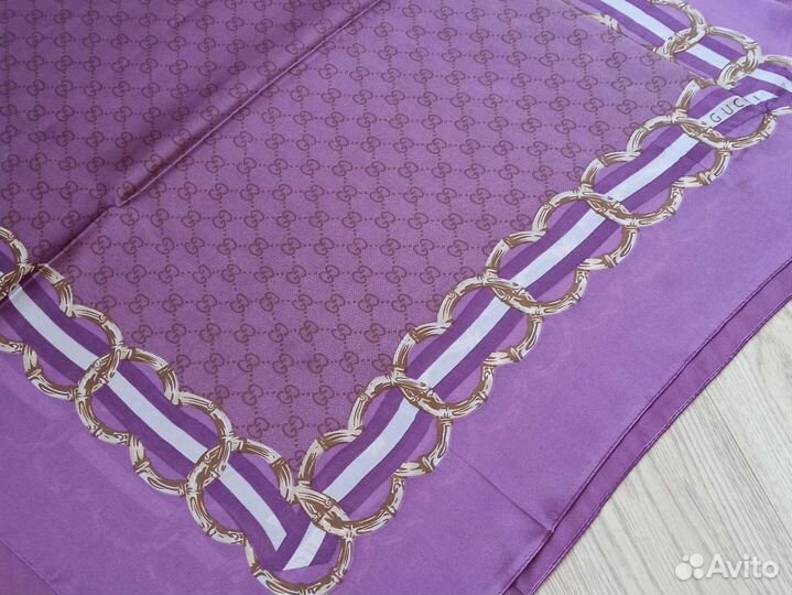 Палантин Шарф Шелк лёгкий Gucci фиолетовый