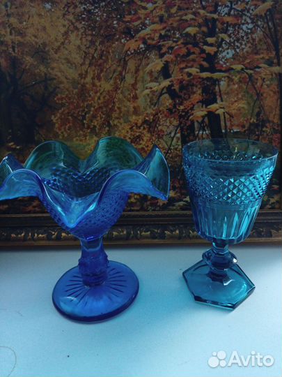 Фужеры и вазочка Германия антикварные