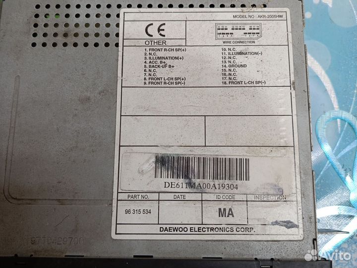 Радиоприемник Део Матиз